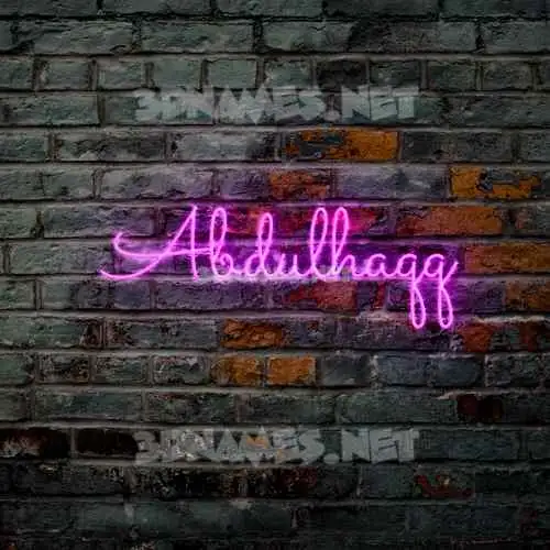 abdulhaqq in Pink Neon style - 3D name wallpaper