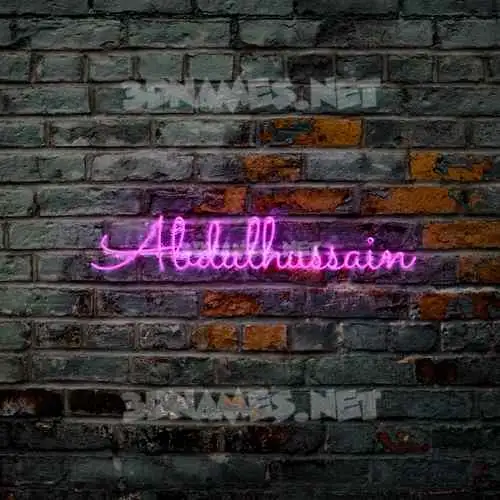 abdulhussain in Pink Neon style - 3D name wallpaper