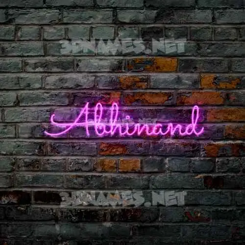 abhinand in Pink Neon style - 3D name wallpaper