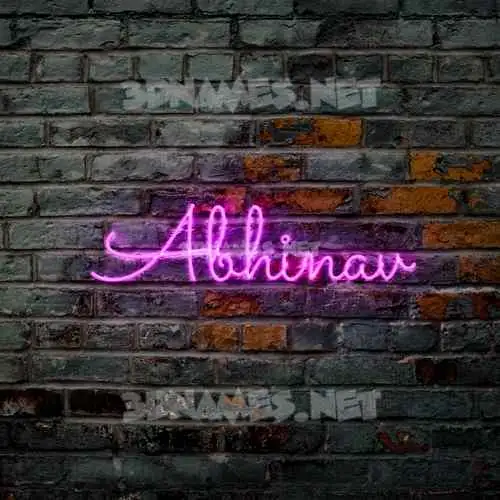 abhinav in Pink Neon style - 3D name wallpaper