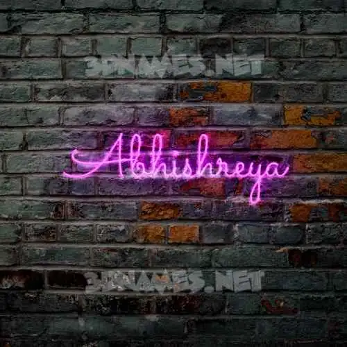 abhishreya in Pink Neon style - 3D name wallpaper