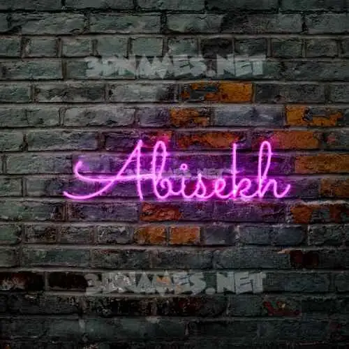 abisekh in Pink Neon style - 3D name wallpaper