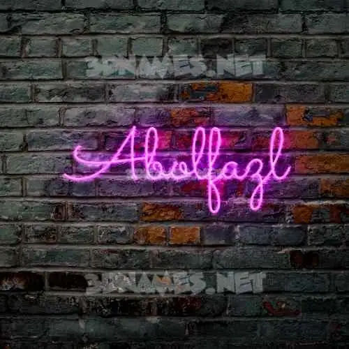 abolfazl in Pink Neon style - 3D name wallpaper