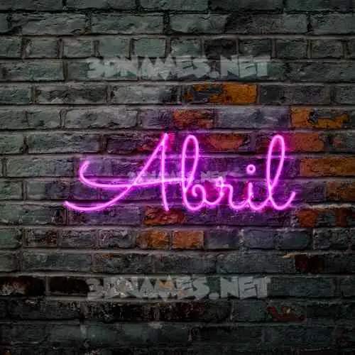 abril in Pink Neon style - 3D name wallpaper