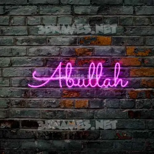 abullah in Pink Neon style - 3D name wallpaper