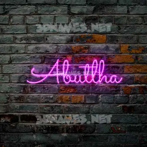 abutlha in Pink Neon style - 3D name wallpaper