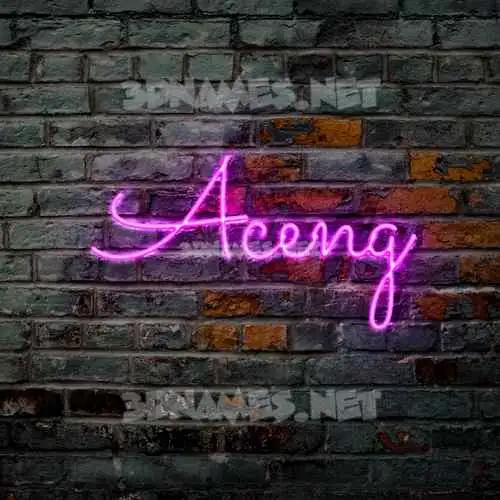 aceng in Pink Neon style - 3D name wallpaper