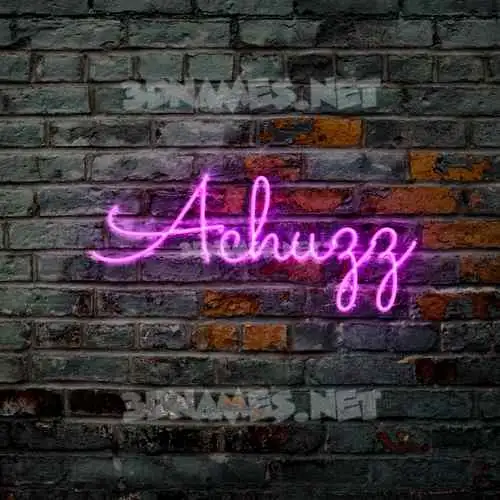 achuzz in Pink Neon style - 3D name wallpaper