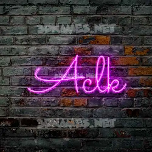 aclk in Pink Neon style - 3D name wallpaper