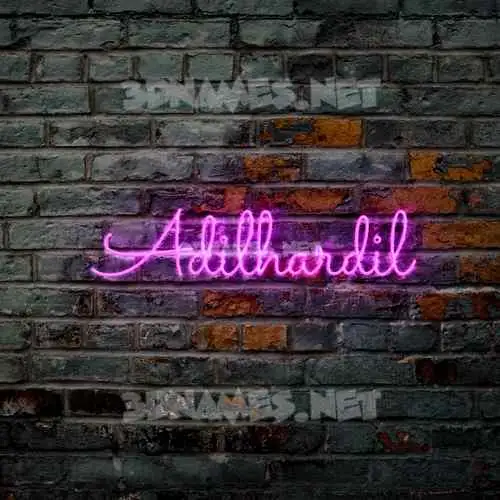 adilhardil in Pink Neon style - 3D name wallpaper