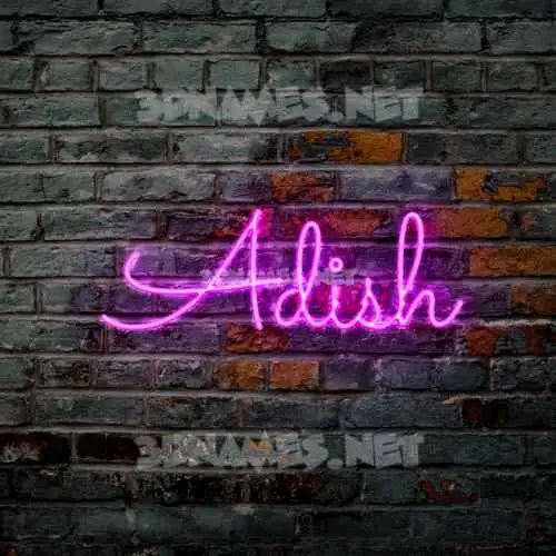 adish in Pink Neon style - 3D name wallpaper