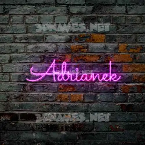 adrianek in Pink Neon style - 3D name wallpaper