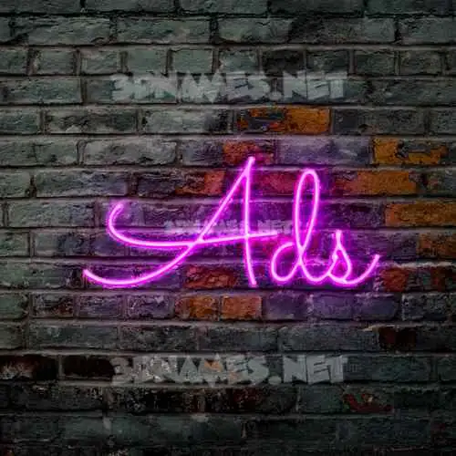 ads in Pink Neon style - 3D name wallpaper