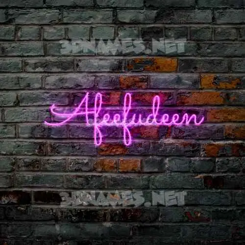 afeefudeen in Pink Neon style - 3D name wallpaper