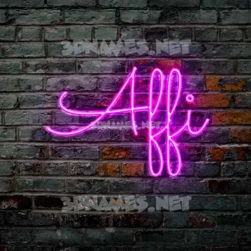 affi in Pink Neon style - 3D name wallpaper