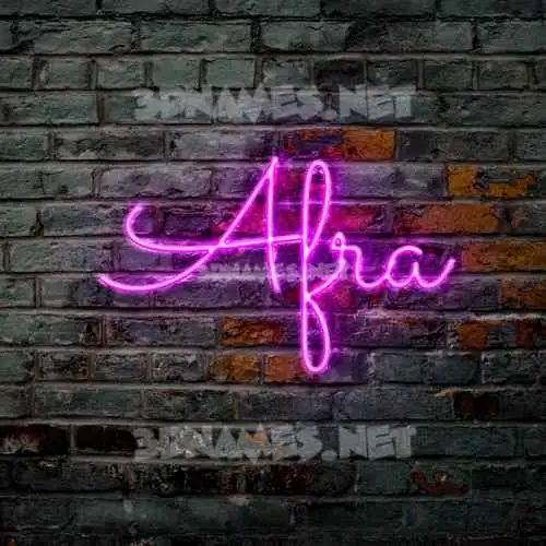 afra in Pink Neon style - 3D name wallpaper