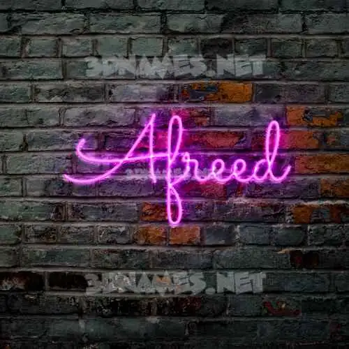 afreed in Pink Neon style - 3D name wallpaper