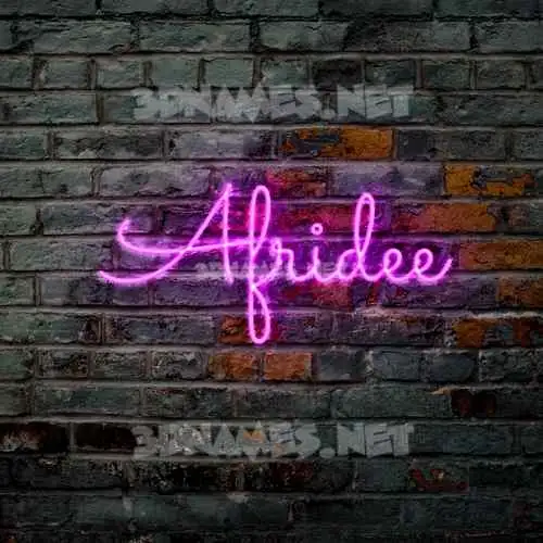 afridee in Pink Neon style - 3D name wallpaper