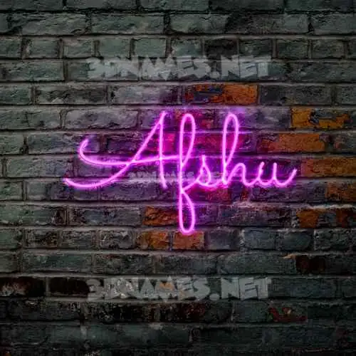 afshu in Pink Neon style - 3D name wallpaper