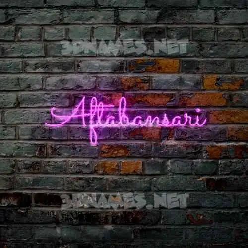 aftabansari in Pink Neon style - 3D name wallpaper