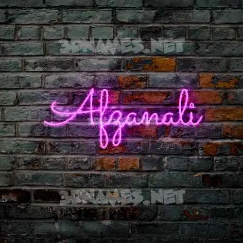 afzanali in Pink Neon style - 3D name wallpaper