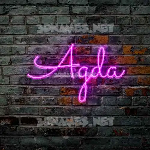 agda in Pink Neon style - 3D name wallpaper