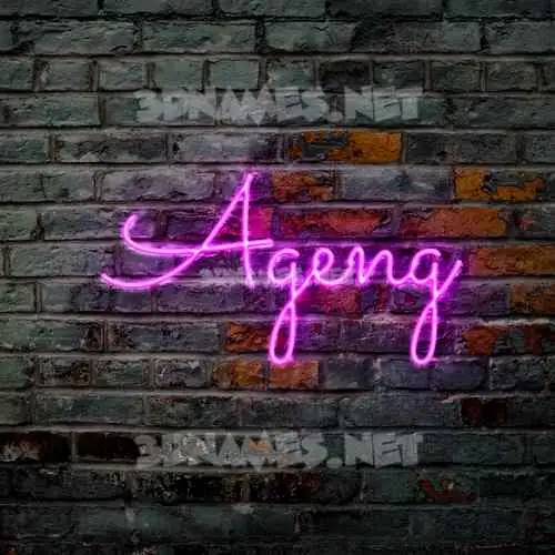 ageng in Pink Neon style - 3D name wallpaper