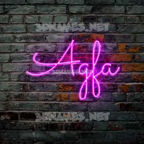 agfa in Pink Neon style - 3D name wallpaper