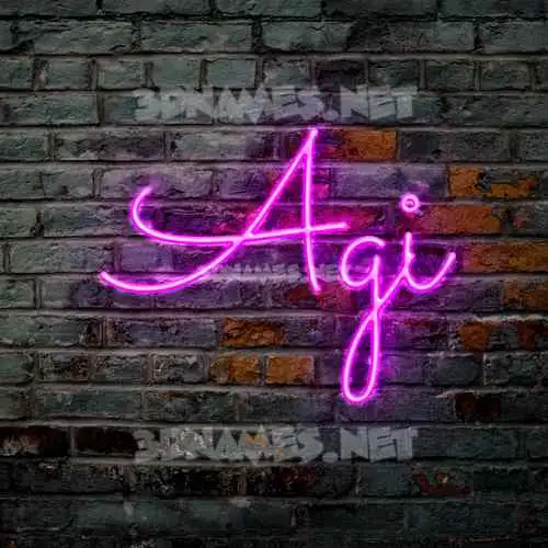 agi in Pink Neon style - 3D name wallpaper