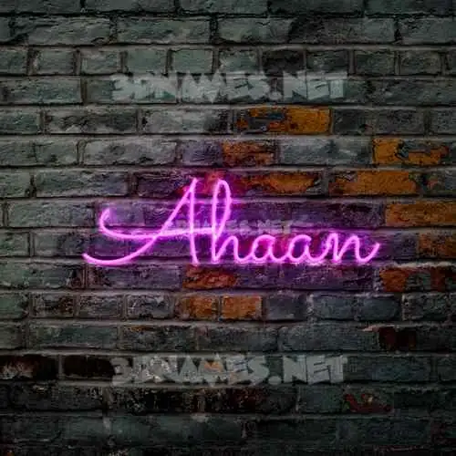 ahaan in Pink Neon style - 3D name wallpaper