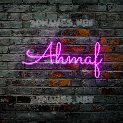 ahmaf in Pink Neon style - 3D name wallpaper