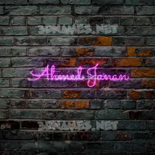 ahmed janan in Pink Neon style - 3D name wallpaper