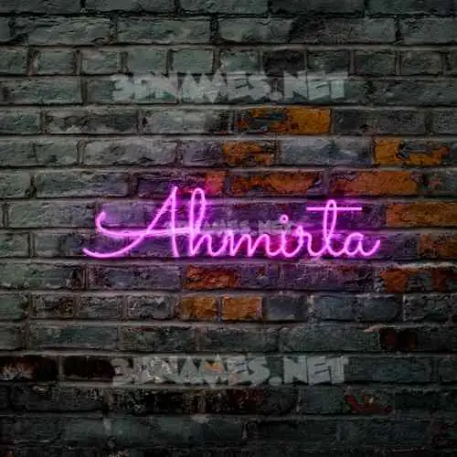 ahmirta in Pink Neon style - 3D name wallpaper