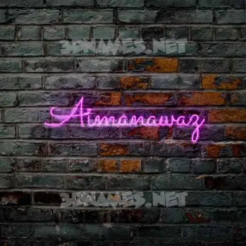 aimanawaz in Pink Neon style - 3D name wallpaper