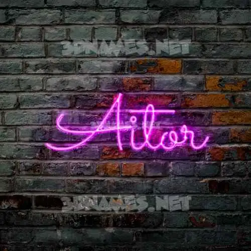aitor in Pink Neon style - 3D name wallpaper