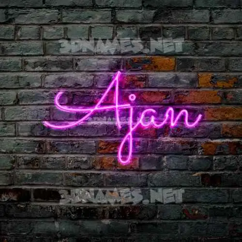 ajan in Pink Neon style - 3D name wallpaper