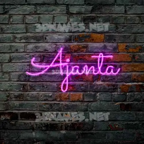 ajanta in Pink Neon style - 3D name wallpaper