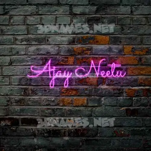 ajay neetu in Pink Neon style - 3D name wallpaper
