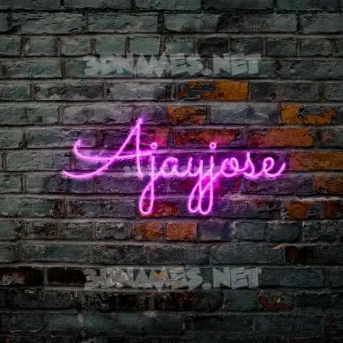ajayjose in Pink Neon style - 3D name wallpaper