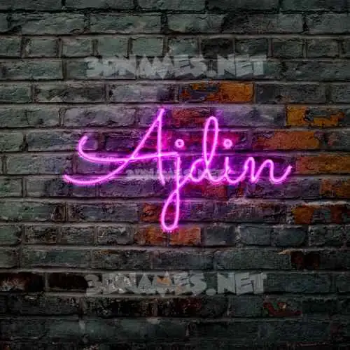 ajdin in Pink Neon style - 3D name wallpaper
