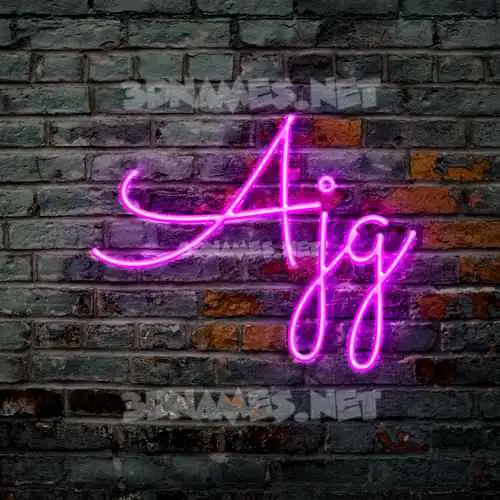ajg in Pink Neon style - 3D name wallpaper