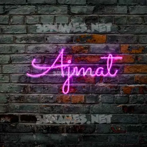 ajmat in Pink Neon style - 3D name wallpaper
