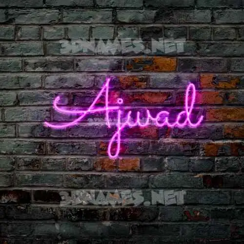ajwad in Pink Neon style - 3D name wallpaper
