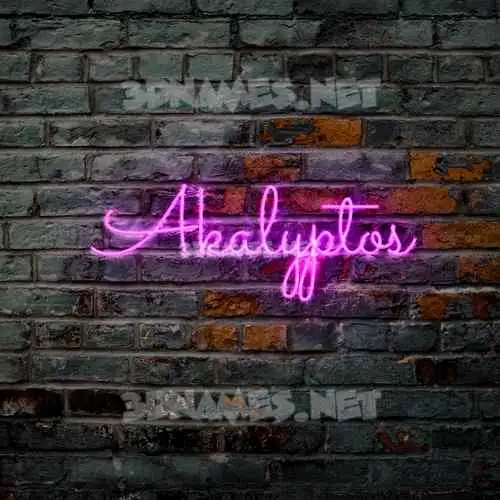 akalyptos in Pink Neon style - 3D name wallpaper
