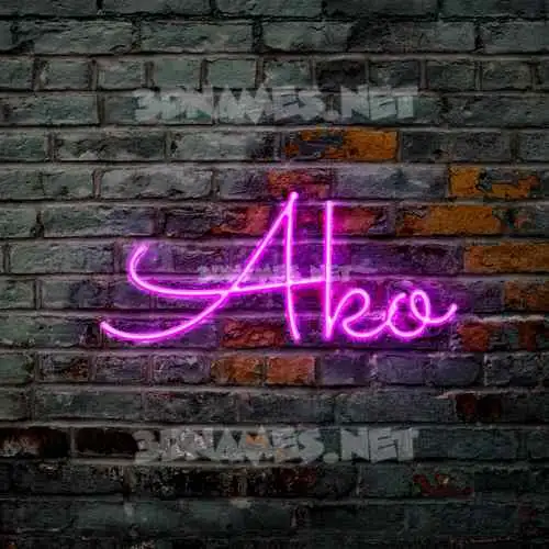 ako in Pink Neon style - 3D name wallpaper