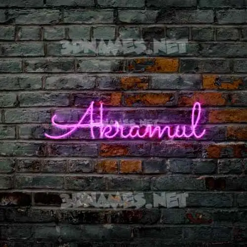 akramul in Pink Neon style - 3D name wallpaper