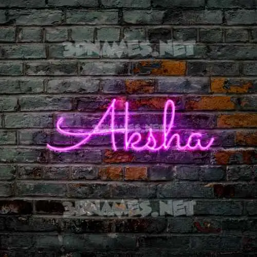 aksha in Pink Neon style - 3D name wallpaper