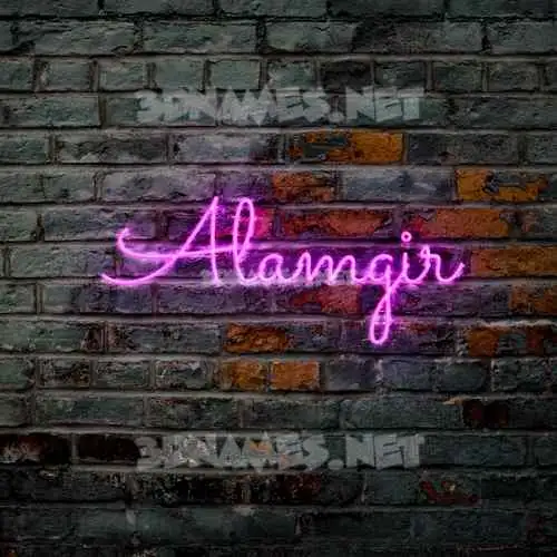 alamgir in Pink Neon style - 3D name wallpaper