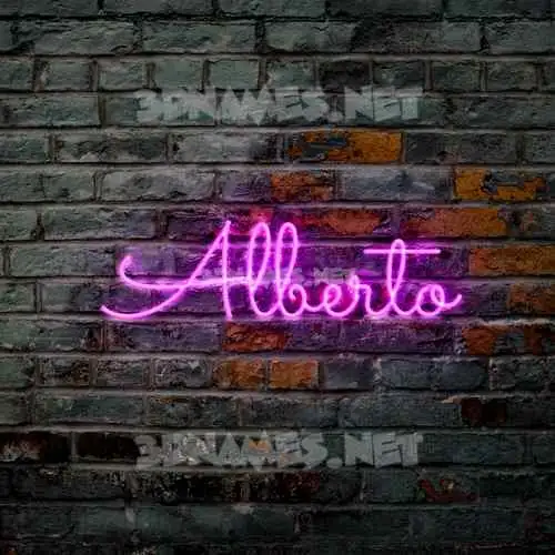 alberto in Pink Neon style - 3D name wallpaper