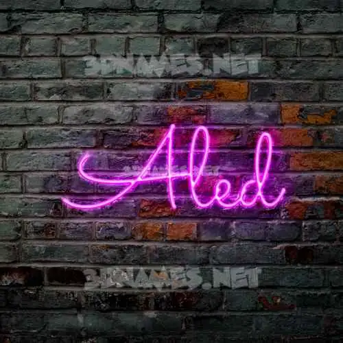 aled in Pink Neon style - 3D name wallpaper